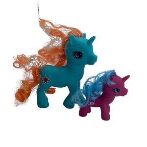 Vtg Gi-Go Wonderland Unicorn Pony Horses Toys Magenta Black Cherry Sunshine Teal